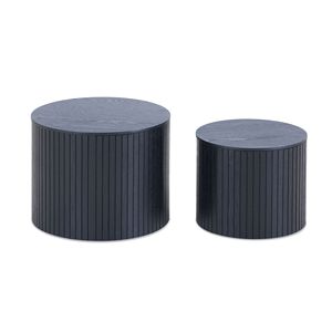 2-Piece <b>Nested</b> MDF Coffee <b>Table</b> Set Black Living Room/Lounge Area Furniture - Product Image 2