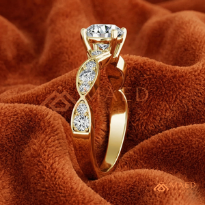 Round Cut Moissanite Twist Ring Gold Engagement Ring Women Bridal Anniversary Jewelry <b>Gift</b> USA Elegant Fashion Style - Product Image 3