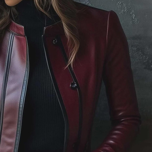 Veste en cuir véritable haut de gamme pour femme, vêtement d'extérieur, mode hivernale pour un style de vie moderne et confortable - Product Image 2