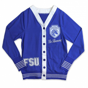 Cardigan col en V pour femmes et hommes, vêtements de sport décontractés, appliques, boutons recouverts, logo, sororité, fraternité, printemps, séchage rapide - Product Image 1