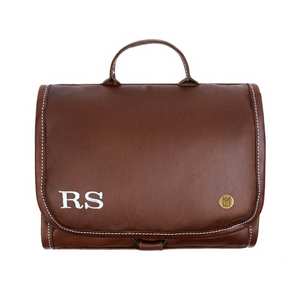 Leather Toiletry Bag Men Travel Wash Organizer Cosmetic Storage Waterproof Grooming <b>Case</b> Bag LTB-0117 - Product Image 4
