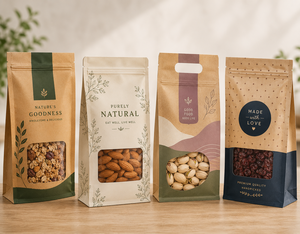 Bolsa de papel kraft impresa personalizada con ventana para envasado de alimentos, reciclable, autoformable, de forma rectangular, con impresión a cuatro colores. - Product Image 4