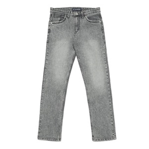 Autumn Men's Retro Mid-Rise Breathable Wide Leg Pants <b>Jeans</b> Smoky Gray Tassels Cement Gray Washed Denim Solid Pattern <b>Button</b> - Product Image 4