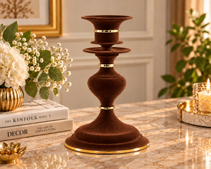 Candelabro de terciopelo marrón de lujo para decoración del hogar y decoración de mesa, perfecto para decoración del hogar y decoración de la mesa de comedor. - Product Image 1