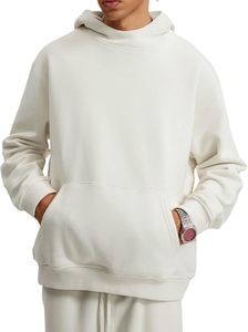 เสื้อฮู้ดโอเวอร์ไซส์แบบยูนิเซ็กซ์ สีพื้น ผ้าฝ้ายเฟรนช์เทอร์รี่ สวมใส่สบายๆ สำหรับฤดูใบไม้ร่วง มีกระเป๋า ดีไซน์แขนเสื้อแบบปกติ - Product Image 2