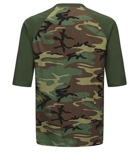 Men's Camouflage Long Sleeve <b>Raglan</b> T-Shirt O-Neck Regular Fit Casual Knitted Cotton Breathable Outdoor Wear - Product Image 4