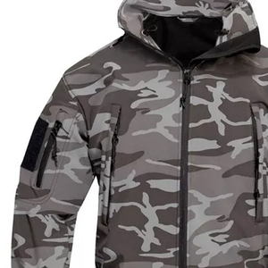 เสื้อแจ็คเก็ตผู้ชายแบบ Soft Shell Fleece Tactical คุณภาพสูง ผ้าแคนวาส 6 กระเป๋าซิป เสื้อโค้ทกันหนาวสำหรับฤดูหนาว มีบริการ OEM - Product Image 6