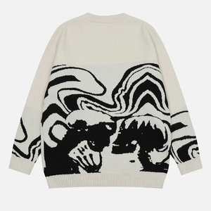 Pull à col rond en mohair pour homme personnalisable, doux, confortable, respirant, imprimé, vêtement de mode décontracté pour l'hiver - Product Image 4