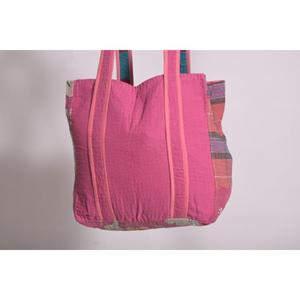 Bolso Tote Boho Kantha Hecho a Mano, Bolso de Algodón Indio Vintage, Suave, Ligero, Duradero, Reutilizable, Gran Capacidad, Ecológico, para Llevar Compras - Product Image 3