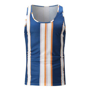 Débardeur sans manches en tricot respirant imprimé de haute qualité pour homme – Noir, blanc, rouge – Idéal pour l'été et la musculation - Product Image 1