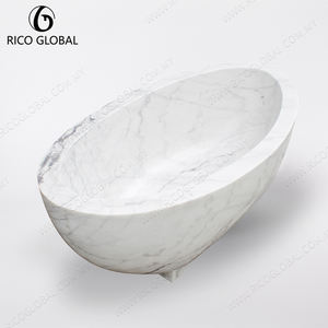 Baignoires en marbre blanc lune de luxe moderne, élégantes pour salle de bain - Product Image 4