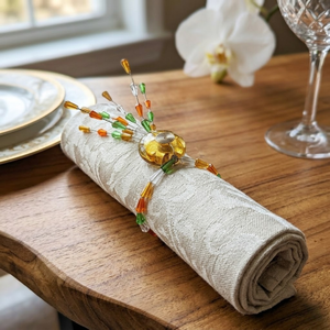 Multicolor Beaded Napkin <b>Rings</b> New Design | Crystal Wire Decorative Napkin Holder | Unique Wedding Party Dining Table Decor - Product Image 1