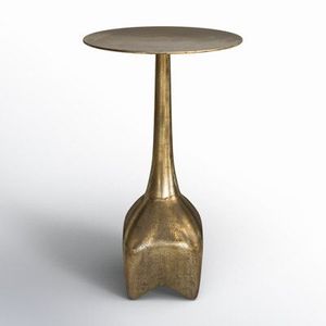 Table d'appoint élégante en métal finition dorée, mobilier contemporain conçu pour les hôtels résidentiels, les restaurants et le commerce - Product Image 3