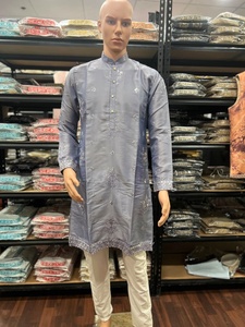 <b>Men's</b> Embroidered <b>Kurta</b> <b>Pajama</b> Set Regular Fit Traditional Indian Pakistani Style Casual Wear - Product Image 2