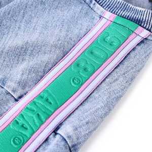 Chemise en denim premium AKA pour femme, motif lettres grecques, tissu de haute qualité, haut décontracté à col rond - Product Image 3