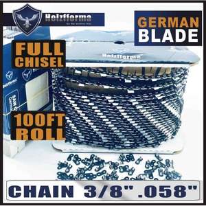 100FT <b>Roll</b> 3/8' .058'' Full <b>Chisel</b> Saw Chain with 40 Sets Matched Connecting Links and 25 Boxes for Various Outdoor Tasks - Product Image 2