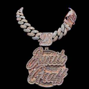 Collar Personalizado con Cualquier Logotipo o Imagen, Hecho a Mano, Premium, Diseño Digital 3D CAD, Estilo Hip Hop, con Incrustaciones de Moissanita - Product Image 1