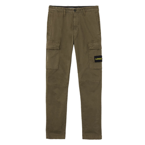 Pantalon cargo homme OEM, coupe régulière fuselée, en coton biologique extensible, sergé déchiré, effet vieilli, streetwear personnalisé, pantalon cargo utilitaire - Product Image 6