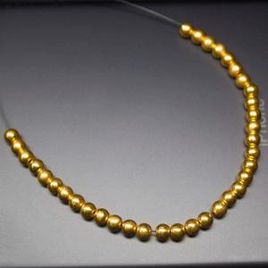 18K Gold Plated Handmade Tribal Round Sphere <b>Spacer</b> Beads 4mm Strand with 12pcs Solid Gold - Product Image 5