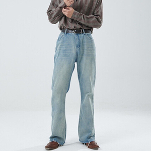 Jeans pour hommes, coupe classique, jeans noirs slim pour hommes, pantalon en denim droit pour hommes, denim décontracté, logo et design personnalisés, prix bas - Product Image 3