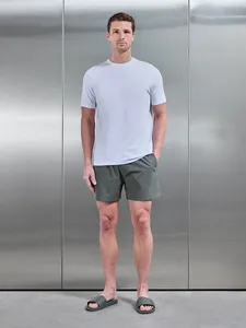 Shorts de Baño para Hombre de Color Sólido con Bolsillos, Cierre con Cordón, Secado Rápido, Tejido de Poliéster, Shorts Casuales de Playa - Product Image 6