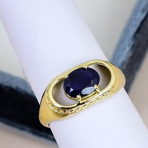 Iolite Engagement <b>Ring</b> Solid 925 Sterling <b>Silver</b> Oval Gemstone Vintage <b>Ring</b> For Women Gold Plated Geometric <b>Band</b> Everyday Wear - Product Image 3