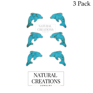 ต่างหูเงินแท้ 925 รูปทรงโลมาประดับเทอร์ควอยซ์ ดีไซน์ขอบแบบ Bezel คุณภาพสูง น่ารัก เหมาะสำหรับงานฉลองครบรอบ - Product Image 2