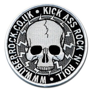 Circular 3D Embossed Embroidered <b>Skull</b> Patch Iron-On PVC Customized Decor Rock Music Theme - Product Image 1