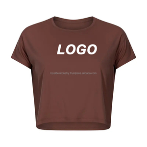 Camiseta sin mangas personalizada para mujer, camiseta de manga corta con cuello redondo, ropa deportiva para gimnasio, Fitness, Yoga, decoración de encaje, blusas para mujer - Product Image 4