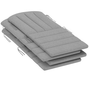 Set di 4 Cuscini per Sedie da Esterno in Schiuma ad Alta Densità Grigia con Lacci per Sedie Adirondack - Product Image 1