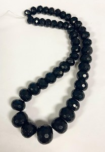 Cuentas de Piedra Natural de Ónix Negro Facetadas y Graduadas en Forma de Rondelle para la Fabricación de Joyería, Cuentas Sueltas al por Mayor - Product Image 2