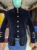 Prix de gros – Nouvelle tunique doublet écossaise noire pour homme en 100 % laine, grande taille, à manches longues, avec logo personnalisé, OEM