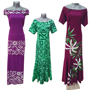 Robe d'été polynésienne tribale Samoa, robe de soirée personnalisée avec fleur de Tiaré, robes longues élégantes pour femmes - Product Image 2