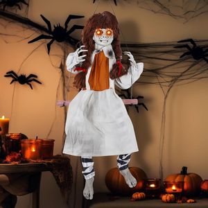 Decorazioni di Halloween: Ragazza Animatronica a Grandezza Naturale su Dondolo con Suoni Spettrali, Oggetto Scenico da Esterno per Halloween - Product Image 5