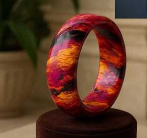 Artificial Floral Embedded Multi Color Resin Bracelets Crystal Touch Handmade bangles - Product Image 1