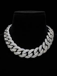 Collar Hip Hop de Plata 925 Bañado en Oro Rosa con Cadena Cubana de Diamantes de 26mm y Engaste de Mosaico, Longitud Personalizada, para Rapper, Venta al por Mayor - Product Image 2