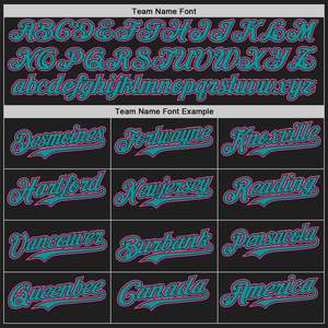 Maillot de baseball premium noir cyan rose 100% polyester maille œil-de-perdrix entièrement boutonné logo personnalisé nom de l'équipe numéro de joueur XS-7XL OEM - Product Image 5