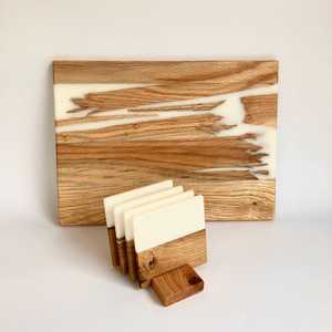 luxury Acacia Wood Resin Coaster <b>Set</b> Handmade Beverage Coasters <b>for</b> <b>Dining</b> <b>Table</b>, Coffee <b>Table</b>, Home Bar & Kitchen Decor - Product Image 2