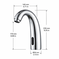 Robinet à capteur moderne WCP222 en acier inoxydable avec finition chromée économisant l'eau pour applications en cuisine, salle de bain, appartement, hôtel