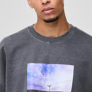 Nouveauté : Sweat-shirt homme col rond beige uni de haute qualité, en coton mélangé, personnalisable, au prix d'usine - Product Image 2