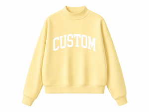 เสื้อสเวตเชิ้ตผู้หญิงน้ำหนักเบา สีเหลือง คอเต่า แขนยาว สำหรับฤดูใบไม้ร่วง/ฤดูหนาว ทรงหลวม สไตล์สตรีท ผ้าเนื้อนุ่ม - Product Image 1