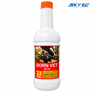 Tonique utérin à base de plantes BornVet pour bovins, buffles, moutons et chèvres, pour les soins post-accouchement du placenta et de l'utérus |   Emballage : 1 litre - Product Image 1