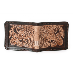 Mens Cowhide Tooled <b>Leather</b> Wallet Western Hipster Wallet - Product Image 6