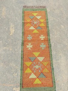 Tribal Southwestern <b>Runner</b> <b>Rug</b> Handmade Wool Jute Kilim Boho Farmhouse <b>Hallway</b> Entryway Rustic Corridor Floor Carpet Decor - Product Image 3