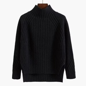 Customized Ribbed Mock Neck Sweater Women's Winter 2026 Trend High Quality Low Knitted <b>Jumper</b> Warm Women Sweaters - Product Image 2
