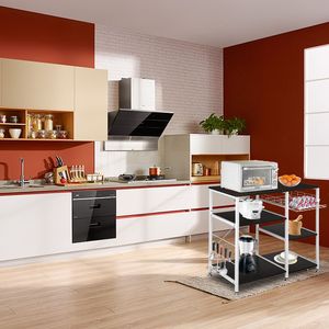 Organizzatore da Cucina Scuro da 90 cm, Scaffale a 3 Livelli per Microonde con Porta Spezie, Tavolo da Lavoro per Pasticceria - Product Image 3