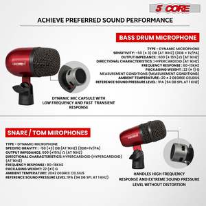 Kit de Micrófonos Profesionales de Condensador Cardioide XLR de 5 Núcleos para Conga, Snare y Tom - Product Image 6