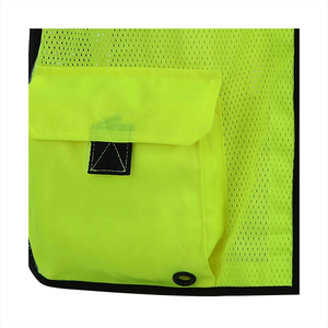 Chaleco de seguridad reflectante de alta visibilidad para hombre, transpirable, con cuello en V, informal, con bolsillos, ropa de abrigo de verano, color verde - Product Image 6