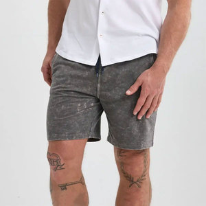 Shorts en coton délavé écologique à marque privée, coupe oversize, en molleton bouclette, personnalisables, grammage lourd - Product Image 6