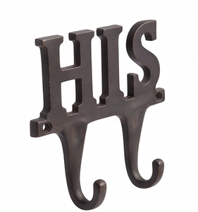 Ganchos Metálicos de Pared Premium con Diseño de Letras para Almacenamiento de Ropa, Estilo Vintage, 2 Ganchos, Resistentes al Óxido - Product Image 1